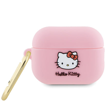 Pouzdro Hello Kitty 3D Kitty Head pro Apple AirPods Pro 2, Růžové