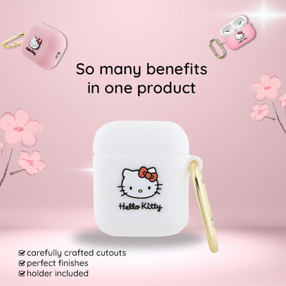 Pouzdro Hello Kitty 3D Kitty Head pro Apple AirPods Pro 2, Růžové