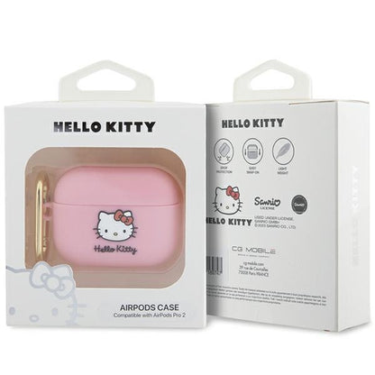 Pouzdro Hello Kitty 3D Kitty Head pro Apple AirPods Pro 2, Růžové