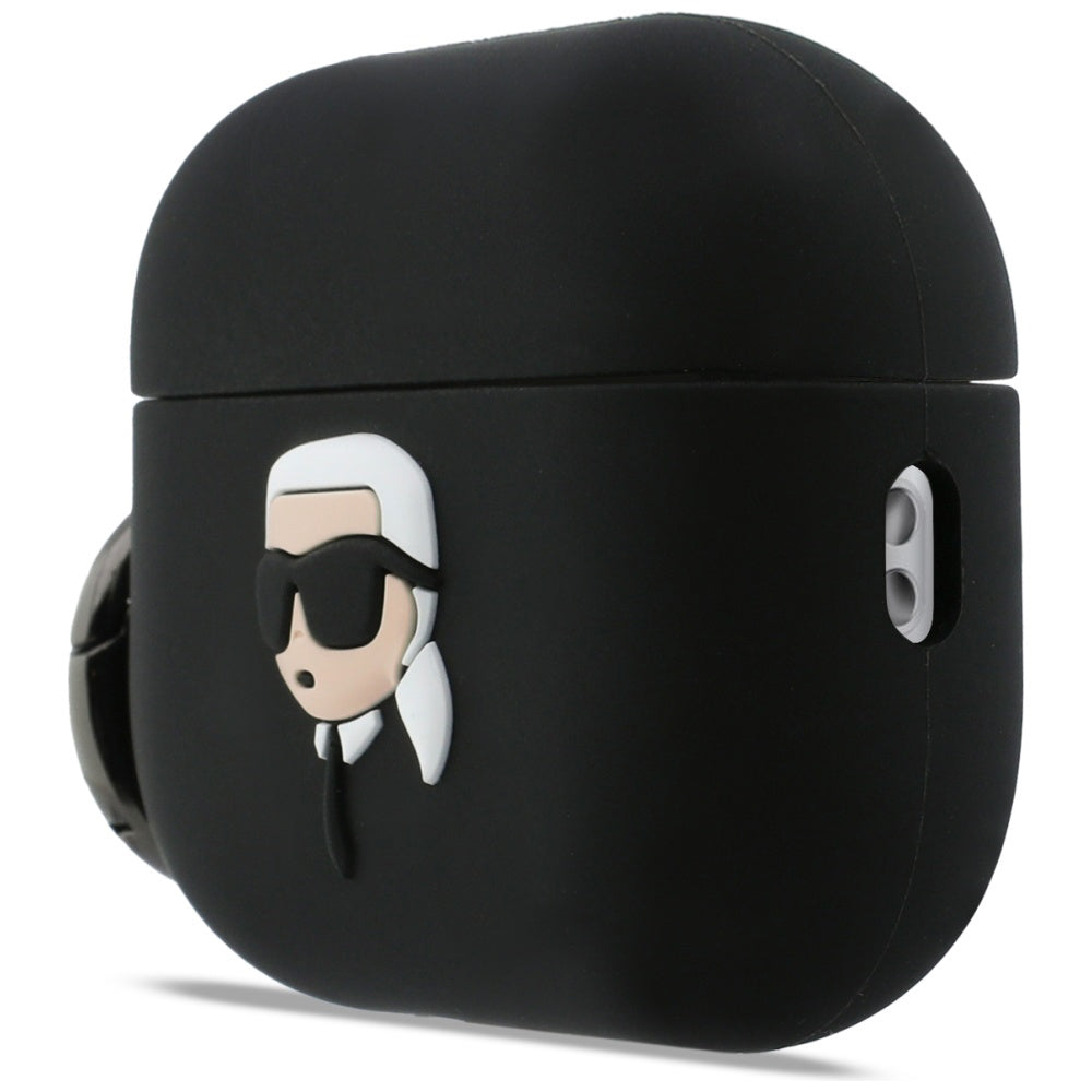 Pouzdro Karl Lagerfeld 3D Karl's Head pro Apple Airpods Pro 3, Černé