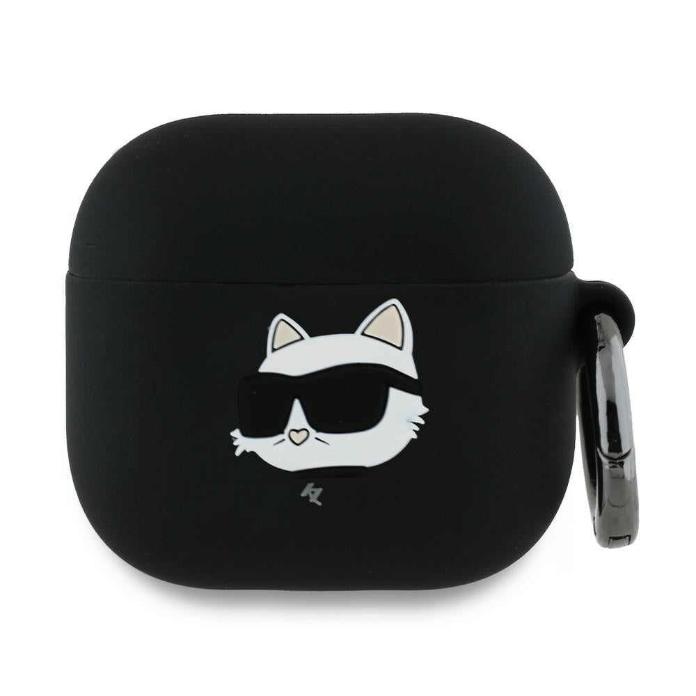 Pouzdro Karl Lagerfeld 3D Choupette's Head pro Apple AirPods 4, Černé