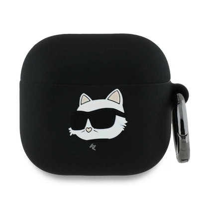 Pouzdro Karl Lagerfeld 3D Choupette's Head pro Apple AirPods 4, Černé