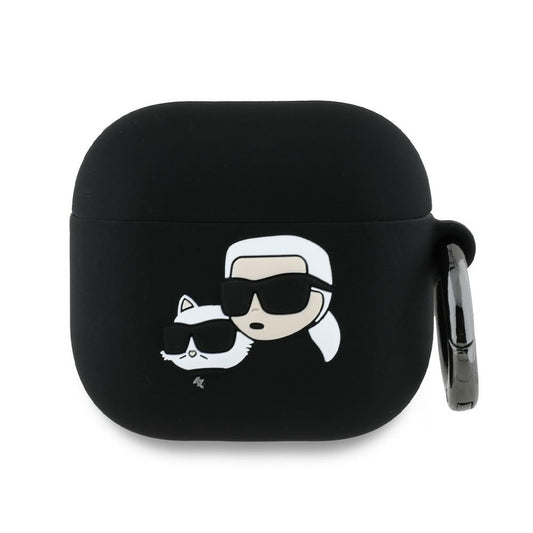 Karl Lagerfeld 3D Karl & Choupette's Heads Case for Apple AirPods 4, Black