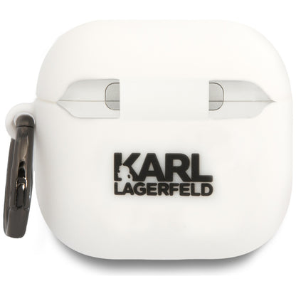Pouzdro Karl Lagerfeld 3D NFT Karl's Head pro Apple AirPods 4, Bílá