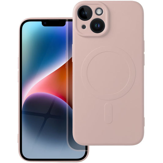 MagSafe pouzdro pro Apple iPhone 14, OEM, Silicone Mag, Růžové