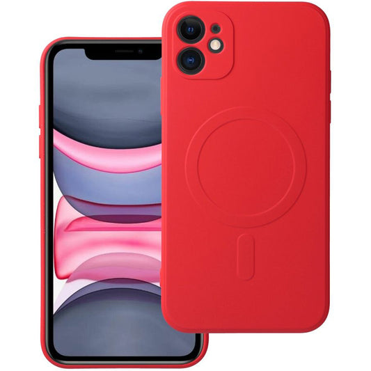 MagSafe pouzdro pro Apple iPhone 11, OEM, Silicone Mag, červené