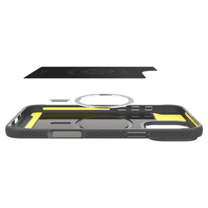 Pouzdro MagSafe pro Apple iPhone 16 Pro Max, Spigen, Rugged Armor, šedé ACS07987 
