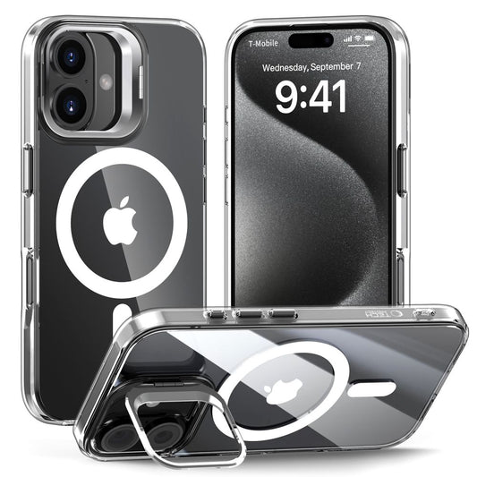 Husa MagSafe pentru Apple iPhone 16, Tech-Protect, Magstand, Transparenta