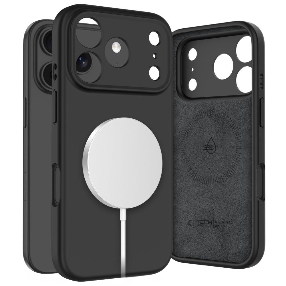 Pouzdro MagSafe pro Apple iPhone 17 Pro Max, Tech-Protect, Silikon, Černé