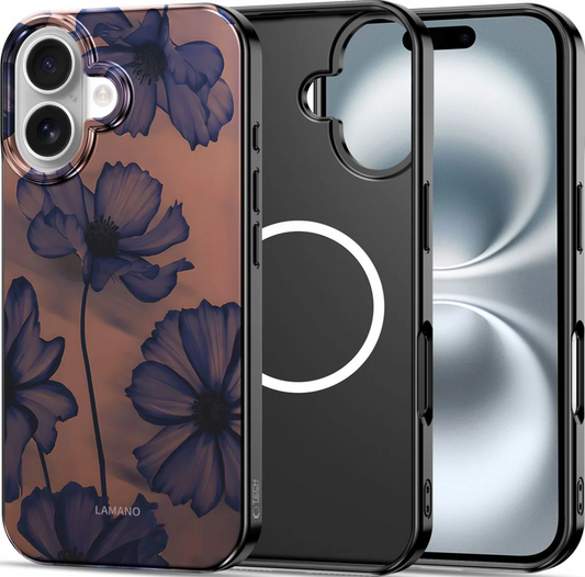 Pouzdro MagSafe pro Apple iPhone 16, Tech-Protect, Lamano Velvet Night, Černá