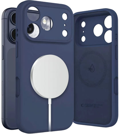 Pouzdro MagSafe pro Apple iPhone 17 Pro, Tech-Protect, Silikon, Námořnická modř