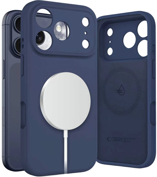Pouzdro MagSafe pro Apple iPhone 17 Pro, Tech-Protect, Silikon, Námořnická modř
