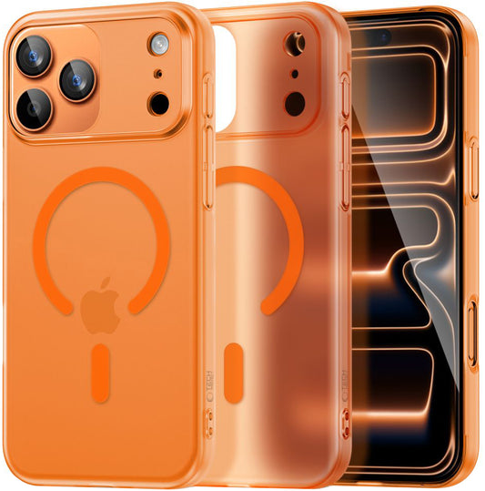 Pouzdro MagSafe pro Apple iPhone 17 Pro Max, Tech-Protect, MagSlim, Matně oranžové
