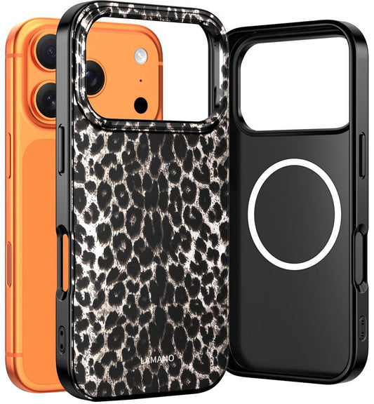 Pouzdro MagSafe pro Apple iPhone 17 Pro, Tech-Protect, Lamano Leopard, Černá