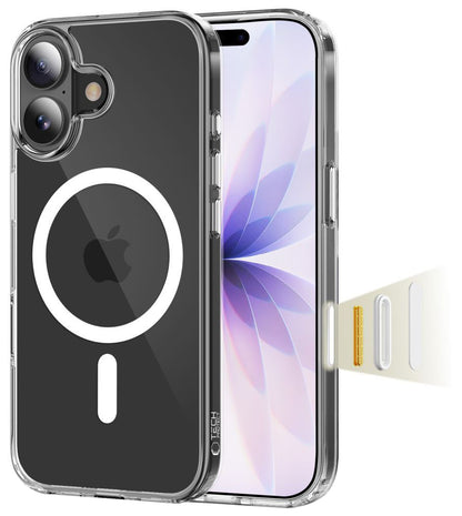 Pouzdro MagSafe pro Apple iPhone 17, Tech-Protect, Flexair Hybrid CC, Průhledné