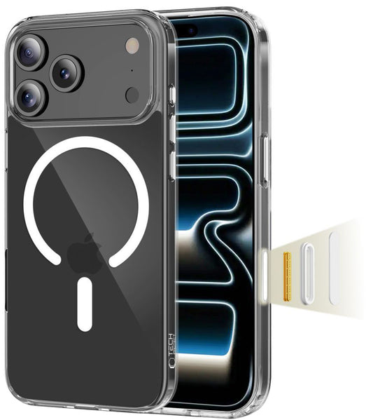 Pouzdro MagSafe pro Apple iPhone 17 Pro, Tech-Protect, Flexair Hybrid CC, Průhledné