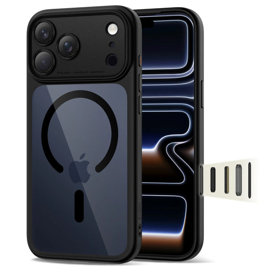 MagSafe pouzdro pro Apple iPhone 17 Pro Max, Tech-Protect, MagPeak, Černá průhledná