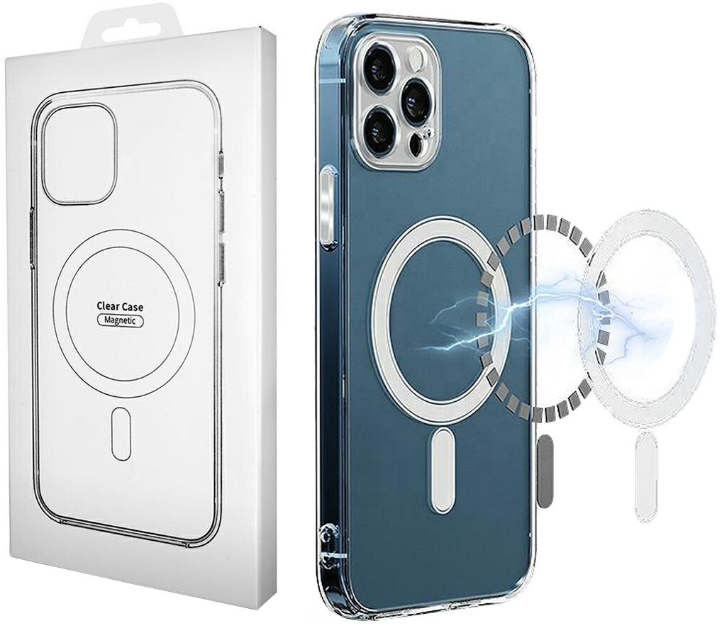 MagSafe pouzdro pro Apple iPhone 16 Pro Max, OEM, průhledné s ochranou kamery, transparentní