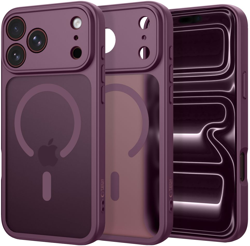 MagSafe pouzdro pro Apple iPhone 18 Pro / 17 Pro, Tech-Protect, BasicMag, Matná vínová