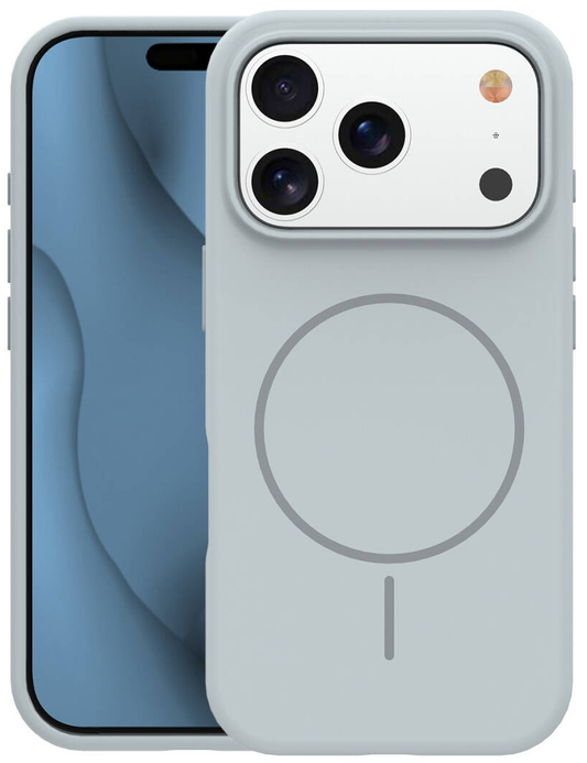 MagSafe pouzdro pro Apple iPhone 17 Pro, OEM, tenký silikon, šedé