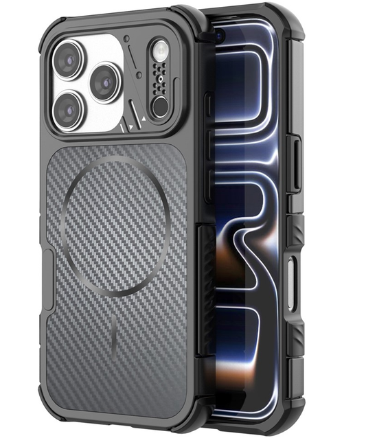 MagSafe Case for Apple iPhone 18 Pro / 17 Pro, OEM, Carbon and Corner Protection, Black