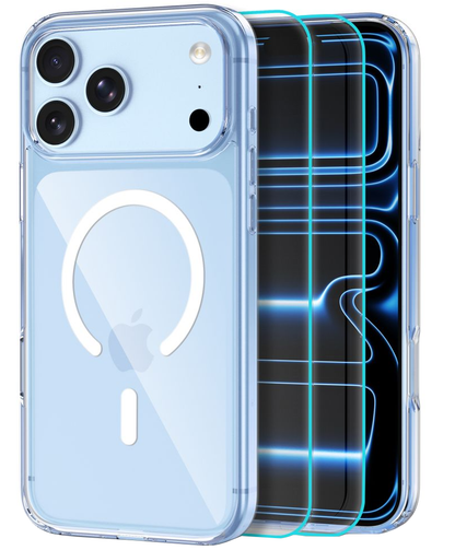 MagSafe Case for Apple iPhone 18 Pro / 17 Pro, Tech-Protect, Flexair Hybrid with Screen Protector, Transparent
