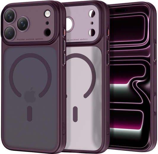 MagSafe pouzdro pro Apple iPhone 18 Pro / 17 Pro, Tech-Protect, MagPeak CC, Matná vínová