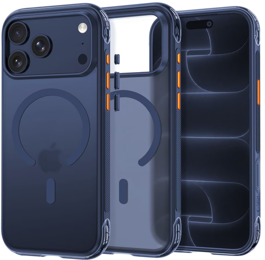 MagSafe pouzdro pro Apple iPhone 18 Pro / 17 Pro, Tech-Protect, MagAir CC, Matná námořnická modř