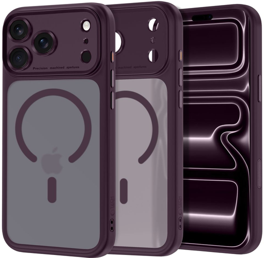 MagSafe pouzdro pro Apple iPhone 18 Pro / 17 Pro, Tech-Protect, MagPeak CC, Matná vínová