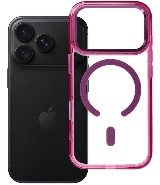 Pouzdro MagSafe pro Apple iPhone 18 Pro / iPhone 17 Pro, OEM, Frame Clear Hybrid, vínové