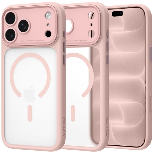 Pouzdro MagSafe pro Apple iPhone 18 Pro / 17 Pro, Tech-Protect, MagPeak CC, matně růžové