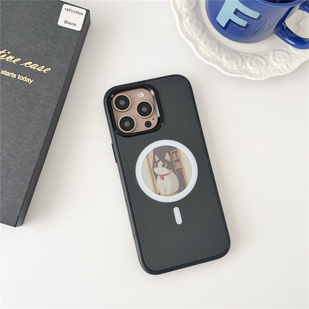 MagSafe pouzdro pro Apple iPhone 15 Pro Max, OEM, kulatý displej Smart E-Ink, černé