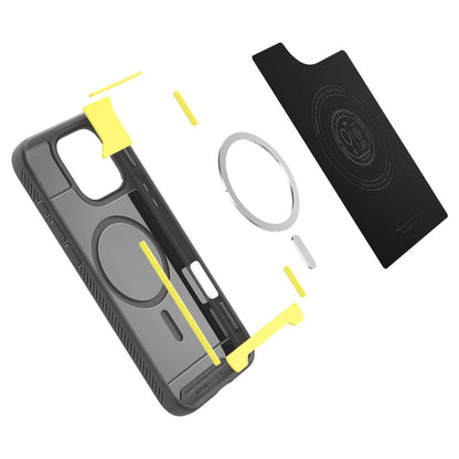 Pouzdro MagSafe pro Apple iPhone 16 Pro Max, Spigen, Rugged Armor, šedé ACS07987 