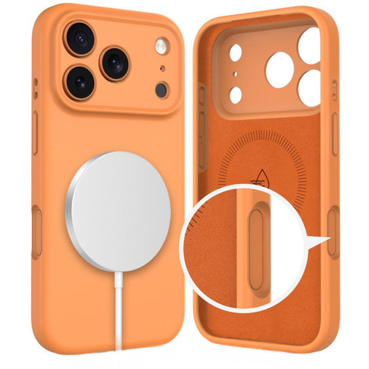 Pouzdro MagSafe pro Apple iPhone 17 Pro Max, Tech-Protect, Silikon, Oranžové