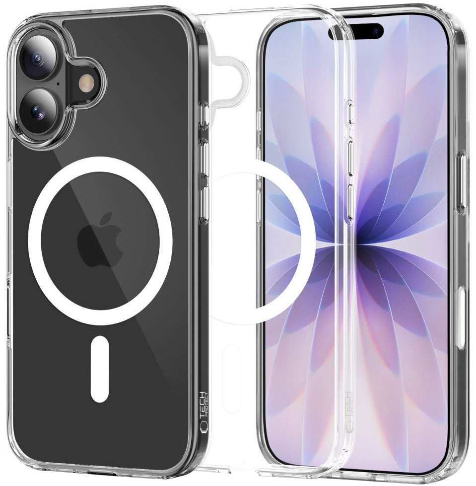 Pouzdro MagSafe pro Apple iPhone 17, Tech-Protect, Flexair Hybrid CC, Průhledné
