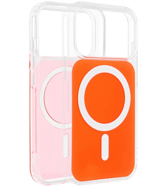MagSafe kryt pro Apple iPhone 17e / 16e, OEM, Clear Fusion Mag Cover, Oranžový