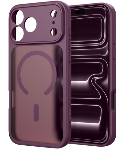 MagSafe pouzdro pro Apple iPhone 18 Pro / 17 Pro, Tech-Protect, BasicMag, Matná vínová