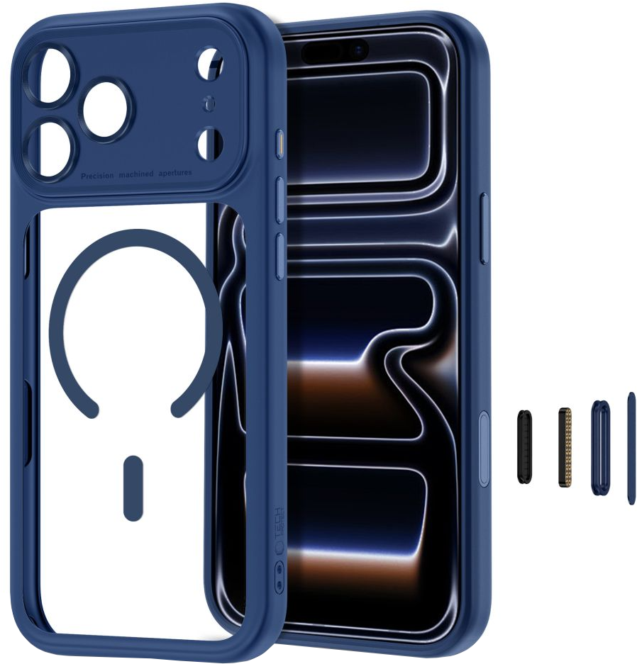 MagSafe pouzdro pro Apple iPhone 18 Pro Max / 17 Pro Max, Tech-Protect, MagPeak CC, Tmavě modrá