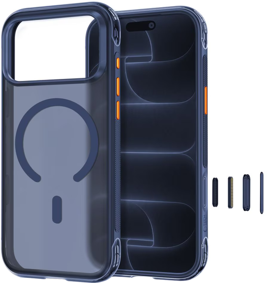 MagSafe pouzdro pro Apple iPhone 18 Pro / 17 Pro, Tech-Protect, MagAir CC, Matná námořnická modř
