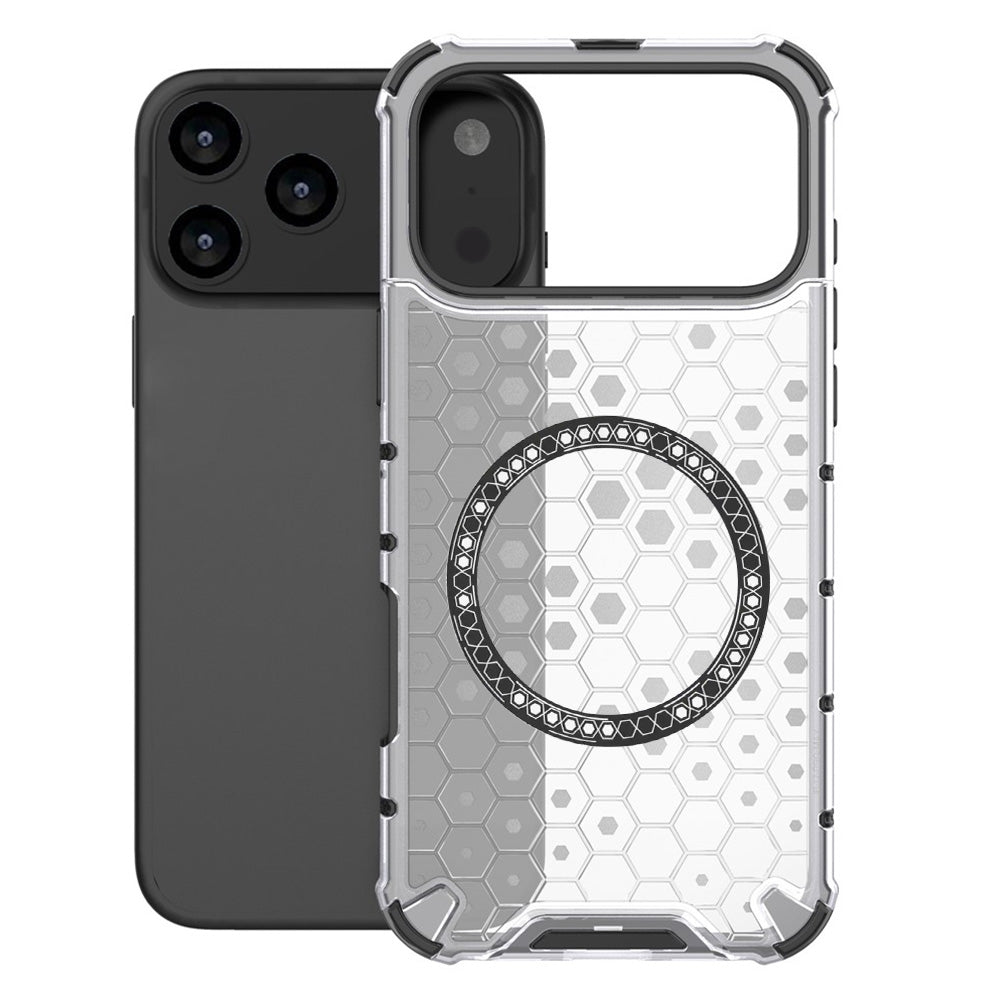 Pouzdro MagSafe pro Apple iPhone 17 Pro Max, Techsuit, HoneyComb Shield, Bílá