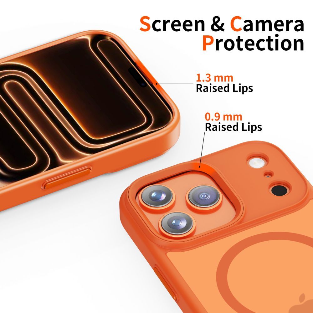 Pouzdro MagSafe pro Apple iPhone 17 Pro Max, Tech-Protect, Magmat, Matně oranžová