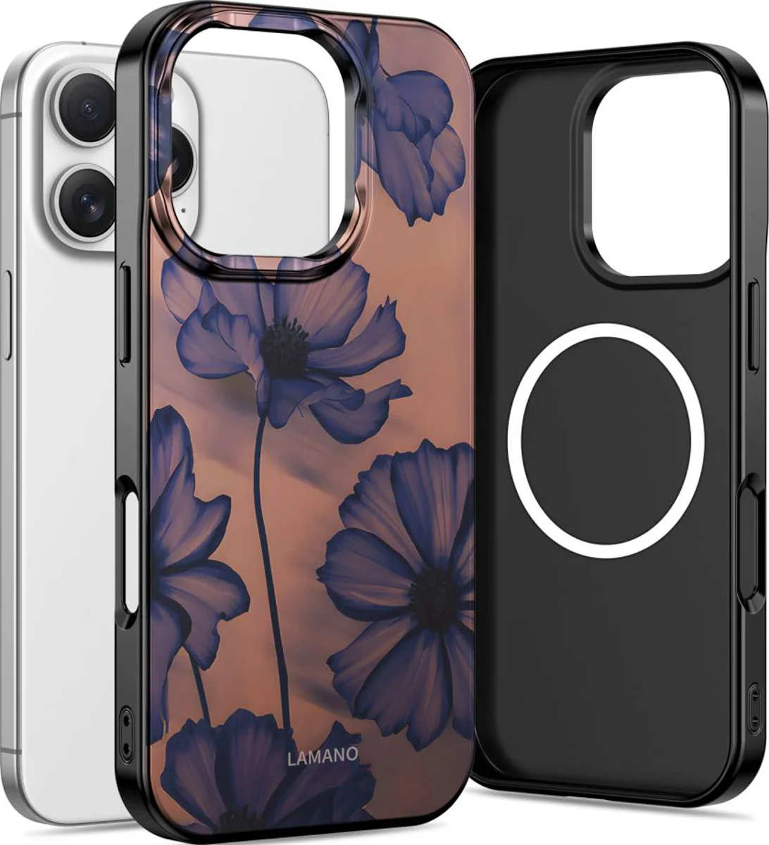 Pouzdro MagSafe pro Apple iPhone 16 Pro Max, Tech-Protect, Lamano Velvet Night, Černá