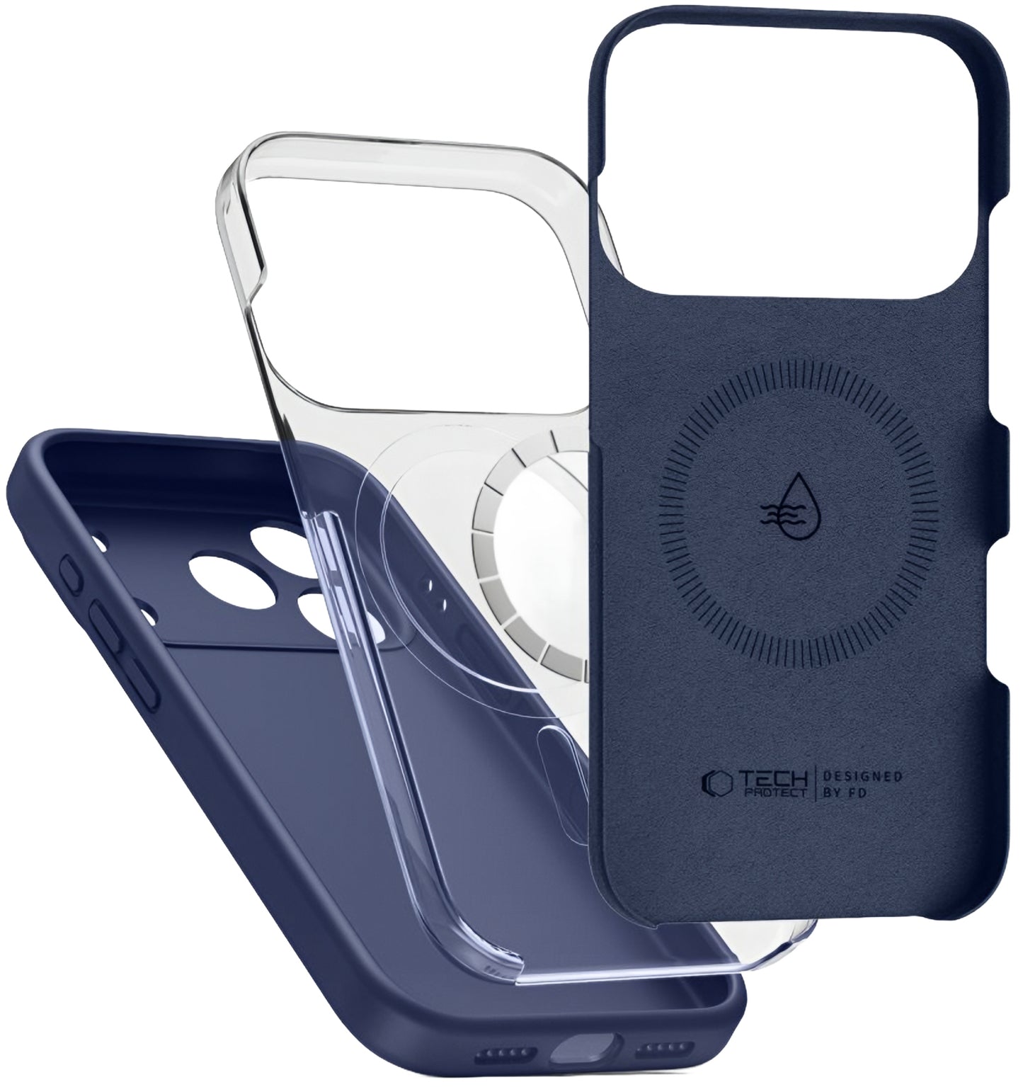 Pouzdro MagSafe pro Apple iPhone 17 Pro, Tech-Protect, Silikon, Námořnická modř
