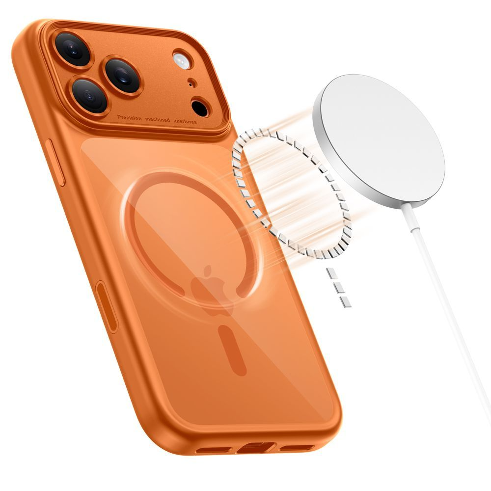 Pouzdro MagSafe pro Apple iPhone 17 Pro, Tech-Protect, MagPeak, Oranžové