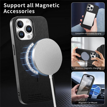 MagSafe pouzdro pro Apple iPhone 16 Pro Max, OEM, látkové, černé
