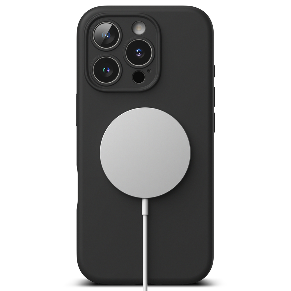 MagSafe pouzdro pro Apple iPhone 16 Pro Max, Ringke, silikonové, černé, znovu zapečetěné
