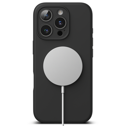 MagSafe pouzdro pro Apple iPhone 16 Pro Max, Ringke, silikonové, černé, znovu zapečetěné