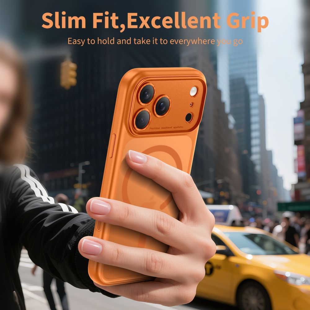 Pouzdro MagSafe pro Apple iPhone 17 Pro, Tech-Protect, MagPeak, Matně oranžová