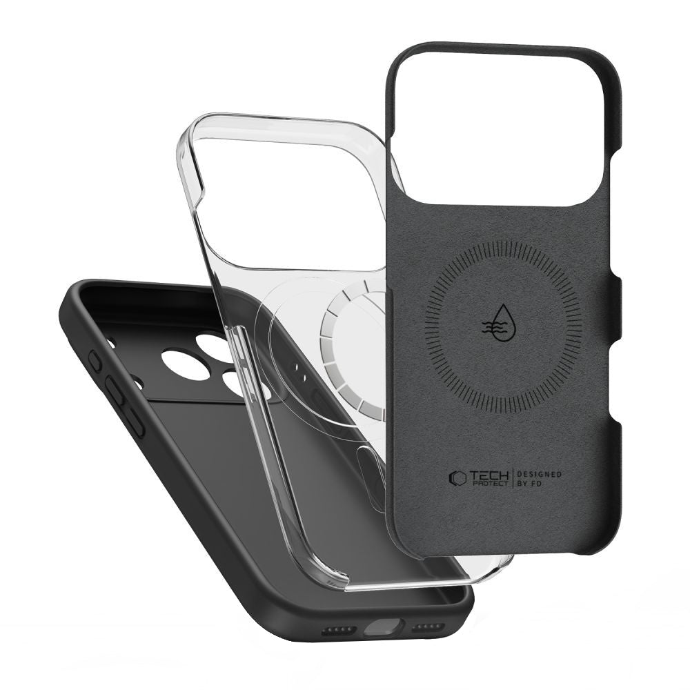 Pouzdro MagSafe pro Apple iPhone 17 Pro Max, Tech-Protect, Silikon, Černé