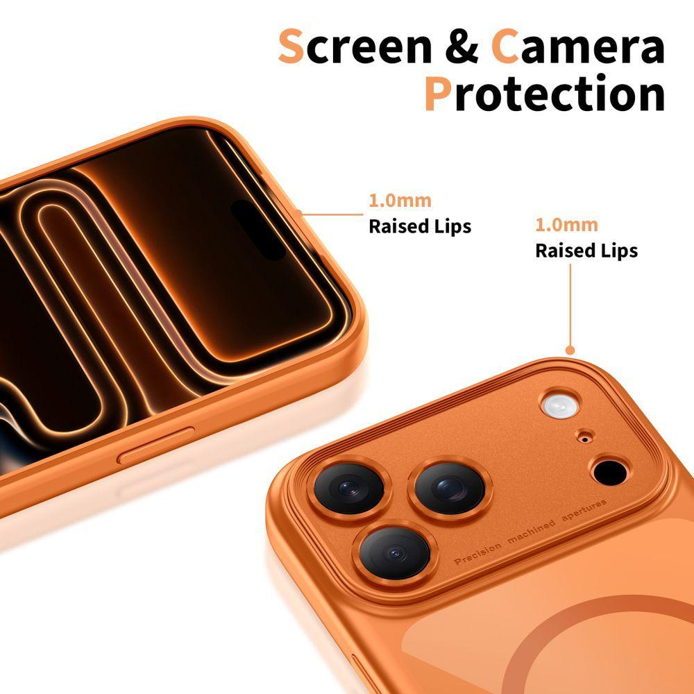 Pouzdro MagSafe pro Apple iPhone 17 Pro, Tech-Protect, MagPeak, Oranžové